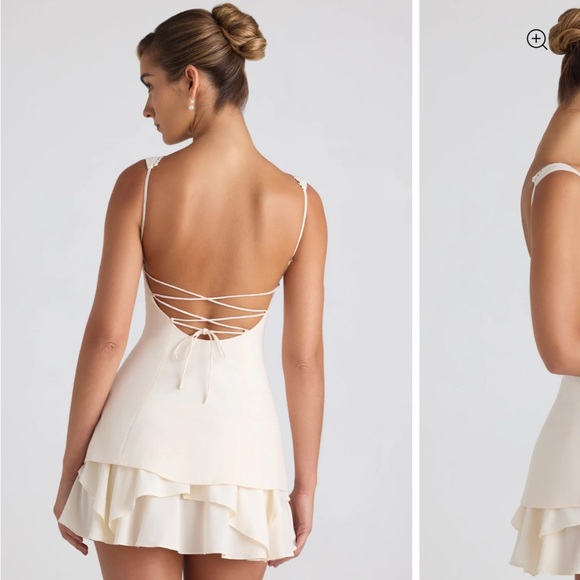 Oh Polly Ivory Satin Dress - Picture 4 of 5